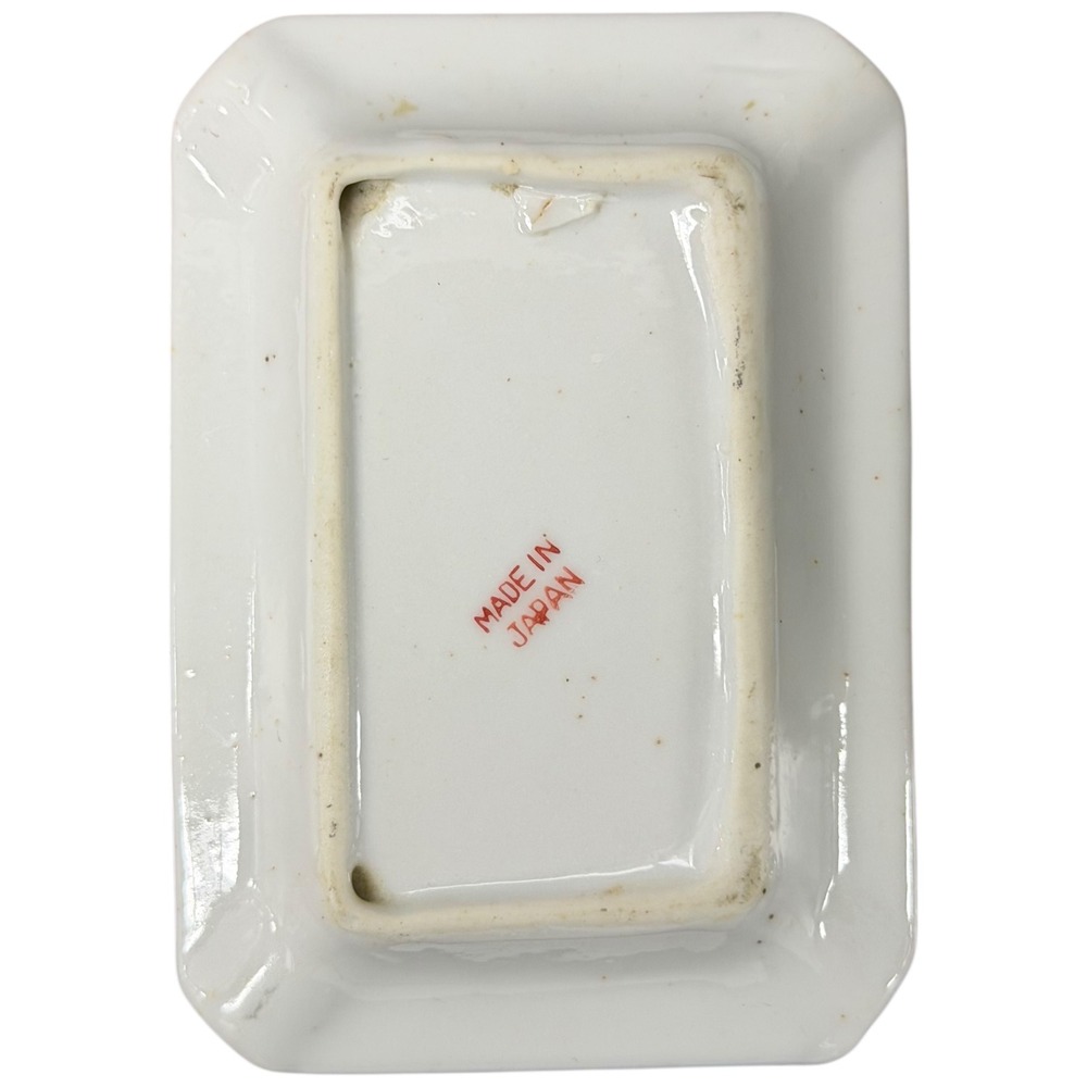 Floral Porcelain Vanity Tray in White with Pink and Green Accents - Picture 3 of 5